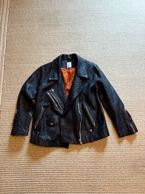 Free People M 100% Leather Jacket